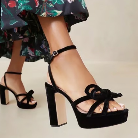 Loeffler Randall Women's Melany Bow Heeled Platform Sandals